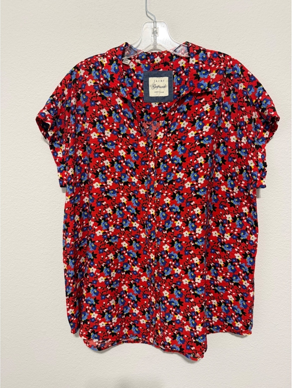 Jack’s Girlfriend Short Sleeve Button Up Collared Floral Shirt Women's Size XXL - Picture 1 of 7